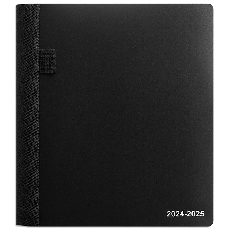 2024-2025 Staples 7" x 9" Academic Weekly & Monthly Appointment Book, Plastic Cover, Black (ST25497-23) image 1