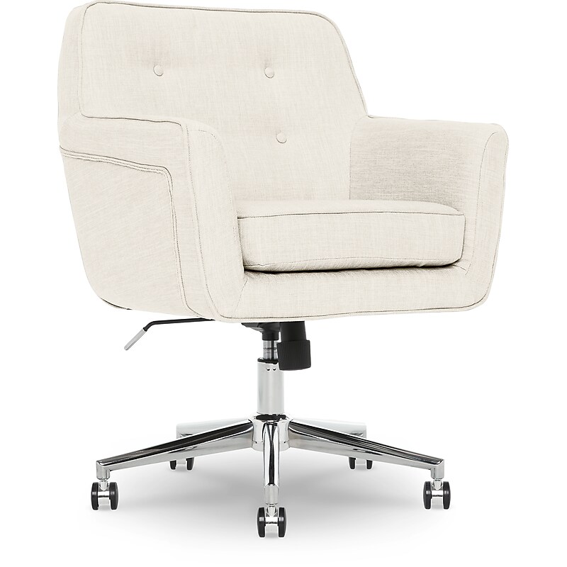 Serta Style Ashland Fabric Swivel Computer and Desk Chair, Ivory (48372) image 1