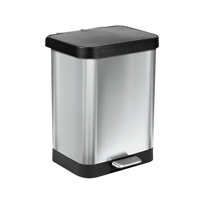 Glad Step Trash Can, 13-Gallon, Stainless Steel (GLD-74506) | Staples