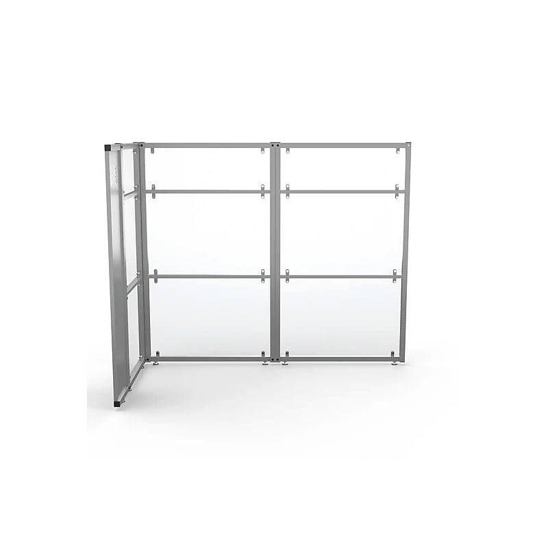 VersaDesk WorkNest 66"H x 79.5"W L-Shaped Cubicle Panel Workstation, Silver (WNCL-7248-S) image 1