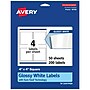 Avery Laser/Inkjet Square Multipurpose Labels, 4" x 4", Glossy White, 200 Labels/Box (94100)~#|#~5A212502-AA2B-4CBE-8BE791A1D6DF3D93_sc7