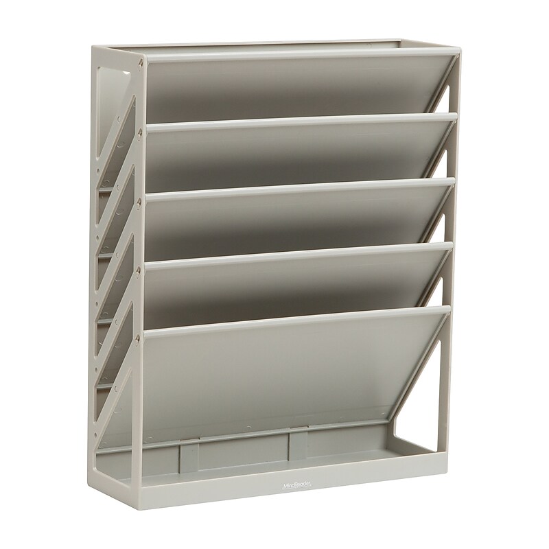 Mind Reader 5-Compartment Mountable Plastic Vertical File Storage, Beige (WALLANCH-BEI) image 1