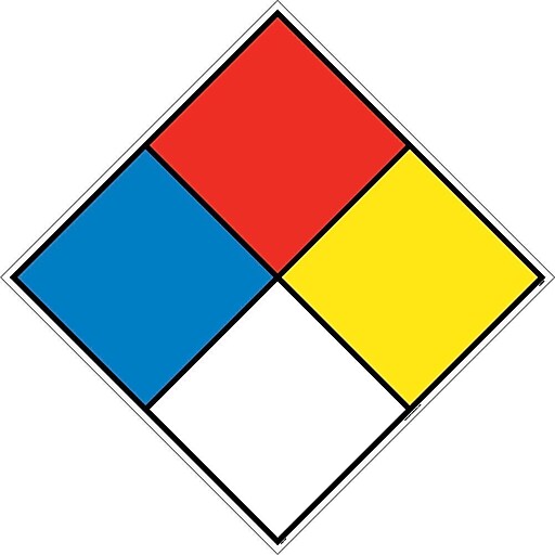 Hazardous Materials Systems Label; 15X15, Adhesive Vinyl Staples