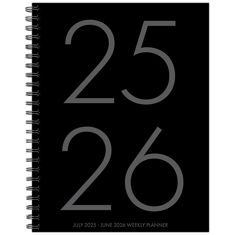 2025-2026 Willow Creek 8.5" x 11" Academic Year Weekly & Monthly Planner, Basic Black (56806) image 1