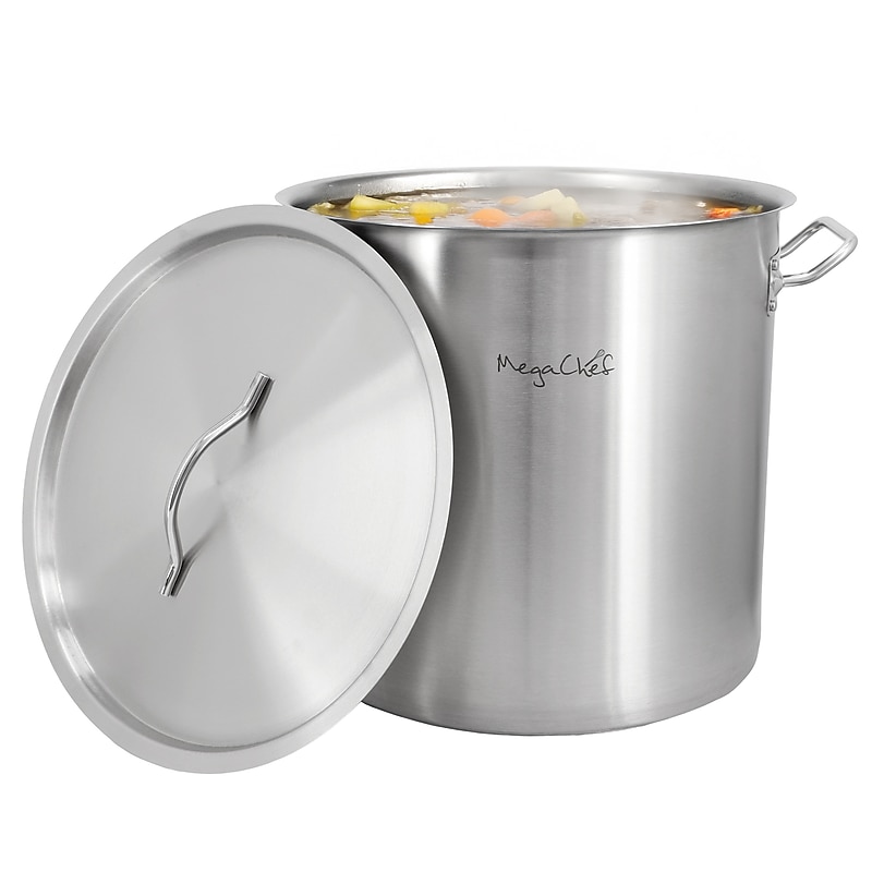 MegaChef Professional Kitchen Stainless Steel 26.4 Qt. Stock Pot, Silver (935122008M) image 1