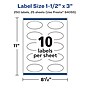 Avery Laser/Inkjet Oval Multipurpose Labels, 1.5" x 3", White, 250 Labels/Pack (94055)~#|#~5A2C8A78-2955-453C-99E33EE69B5768E4_sc7