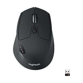 Logitech M720 Triathlon Wireless Bluetooth Multi-Device Mouse, Black (910-004790)