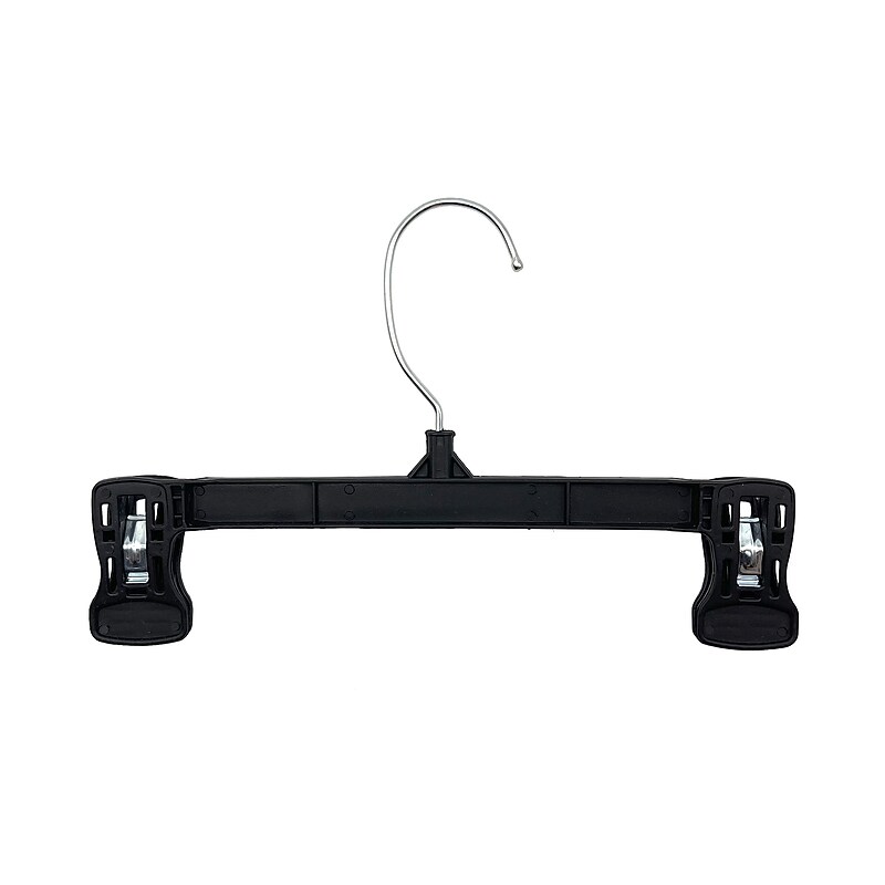 Nahanco 10" Plastic Pinch Grip Skirt/Slack Hanger, Black, 200/Pack (6010B) image 1
