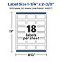 Avery Laser/Inkjet Multipurpose Labels, 2.375" x ", Glossy White, 900/Box (94227)~#|#~5A338C17-5E49-4C2B-93DC7E6C43A3EF93_sc7