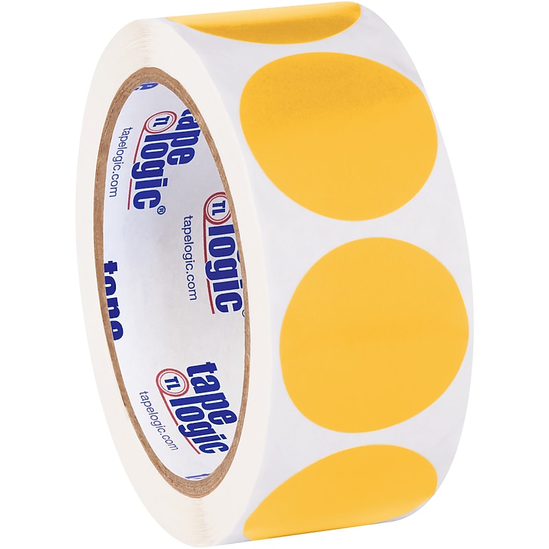 Tape Logic 1 1/2" Circle Inventory Label, Fluorescent Orange, 500/Roll (DL612H) image 1