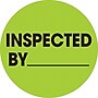 Tape Logic "Inspected By" Labels, 1" Dia., Fluorescent Green, 500/Roll (DL1265)~#|#~5A3AAB0C-D940-44AC-9CD05B1C21797C00_sc7