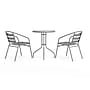 Flash Furniture Lila Glass Top Metal Table with 2 Stack Chairs, 23.75'' Round Silver (TLH071RD017CSV2)~#|#~5A3CC6AB-ED73-4CE1-B410A6063532630B_sc7
