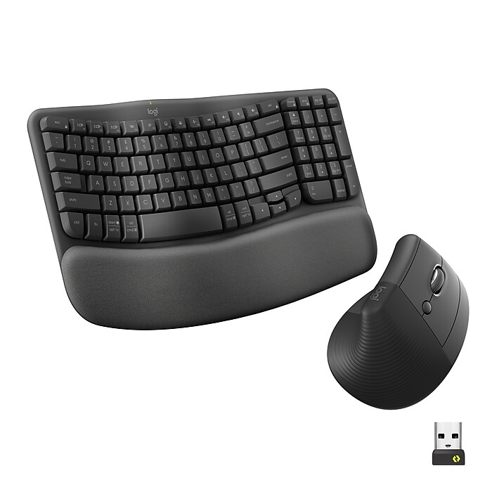 Logitech Wave Keys & Lift Vertical Ergonomic Wireless Keyboard and