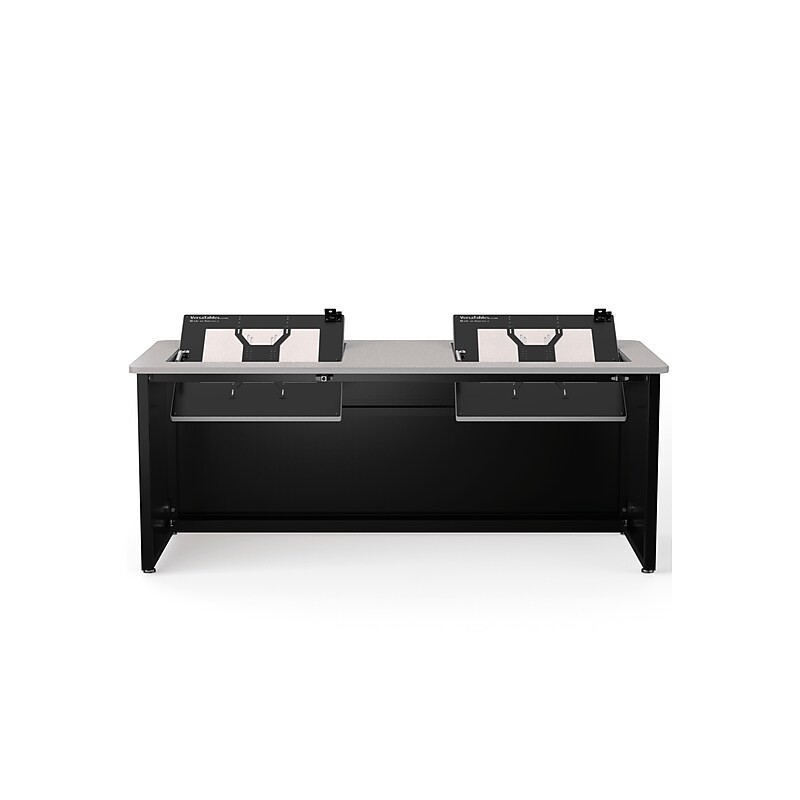 VersaDesk Enclosed Revolution 72"W Computer Desk, Grey/Black (RSD7230-BG) image 1