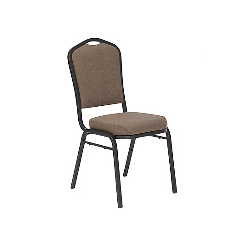 NPS 9300 Series Deluxe Fabric Upholstered Stack Chair, Natural Taupe/Black Sandtex, 20/Pack (9378-BT/20) image 1