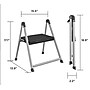 Cosco Folding Step Stool, 1-Step, 200 lb Capacity, 9.9" Working Height, Platinum/Black (11014PBL1E)~#|#~5A4DF51A-942C-4B5B-BEE5A2FBE21AD668_sc7
