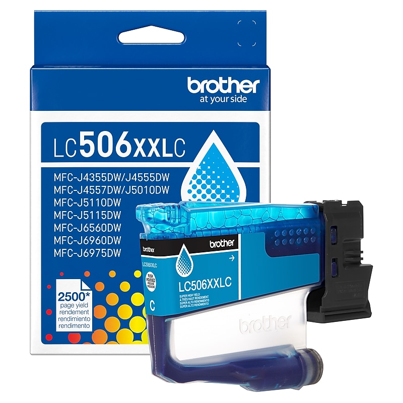 Brother LC506XXL Cyan Super High Yield Ink Cartridge, Prints Up to 2,500 Pages (LC506XXLCS) image 1