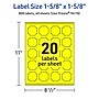 Avery Square Scalloped Laser/Inkjet Multipurpose Labels, 1-5/8" x 1-5/8", Neon Yellow (800/Box)~#|#~5A53538E-53A5-44BE-86E8C142CE70FFE9_sc7