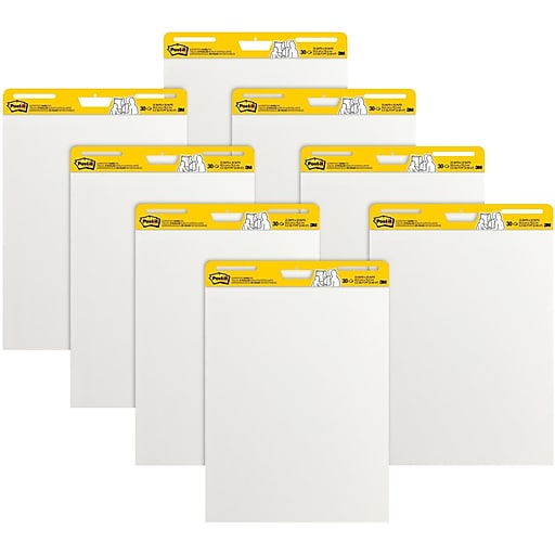 Post-it Super Sticky Easel Pad, 25 x 30, 30 Sheets/Pad, 8 Pads/Pack  (559VAD8PK)