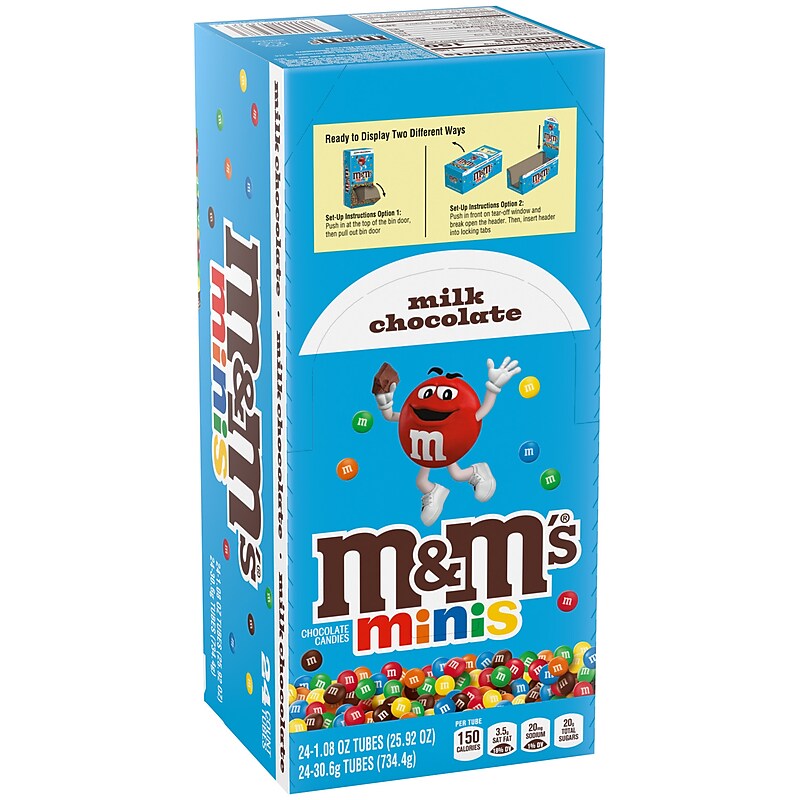 M&M's Minis Milk Chocolate Pieces, 1.08 oz., 24/Box (209-00061) image 1
