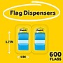 Post-it Flags Value Pack, 1", Blue, 50 Flags/Dispenser, 12 Dispensers/Box (680-BE12)~#|#~5A58A01E-3F0C-4184-92A9683710FC56C0_sc7