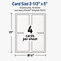 Avery Rectangle Matte Blank Card, White, 40/Pack (19479399862)~#|#~5A5F6FA5-B701-4DB9-9EEF72D8EA3A7607_sc7
