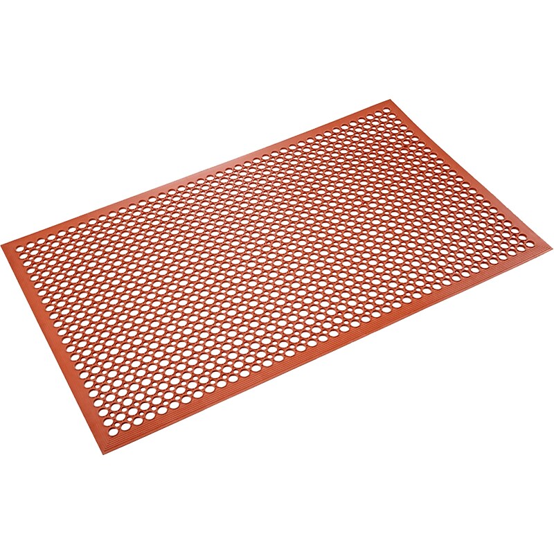 Crown Mats Safewalk-Light Anti-Fatigue Drainage Mat, 36" x 60", Terra-Cotta (WS CT35TC) image 1