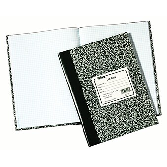TOPS Lab Notebook, 10 3/8" x 7 7/8", Quad Ruled, 60 Sheets, Green Marble (35128)