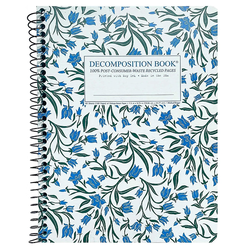 Decomposition 1-Subject Notebook, 7.5" x 9.75", College Ruled, 80 Sheets, Bluebells (98994) image 1