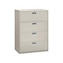 HON Brigade 600 Series 4-Drawer Lateral File Cabinet, Locking, Letter/Legal, Gray, 42"W (HON694LQ)~#|#~5A6B1E8E-A043-4133-8BD89E0F3ACA428B_sc7