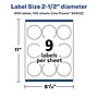 Avery Laser/Inkjet Round Multipurpose Labels, 2.5" Dia., Matte White, 900 Labels/Box (94502)~#|#~5A71A1A6-149E-43FF-852978F9A32D06E8_sc7