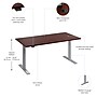 Bush Business Furniture Move 60 Series 60"W Electric Height Adjustable Standing Desk, Hansen Cherry (M6S6030HCSK)~#|#~5A7FCBAF-457C-4054-B4713B52D007B2D2_sc7