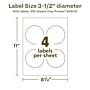 Avery EcoFriendly Laser/Inkjet Circle Multipurpose Labels, 3-1/2" Dia., White, 400/Box (94514)~#|#~5A895C81-7FBE-4086-BF4B9209A3237FD1_sc7