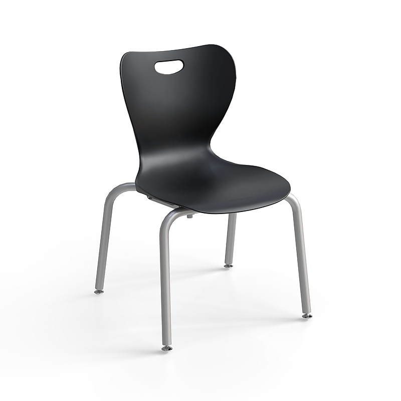 Staples Polypropylene 16" Student Chair, Black, 4/Box (ST63541) image 1