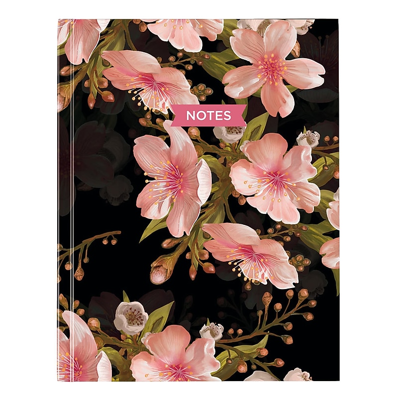 Blueline Fashion Hard Cover Index Notebook, 7.25" x 9.25", College Ruled, 96 Sheets, Cherry Tree Lane (A9.01) image 1