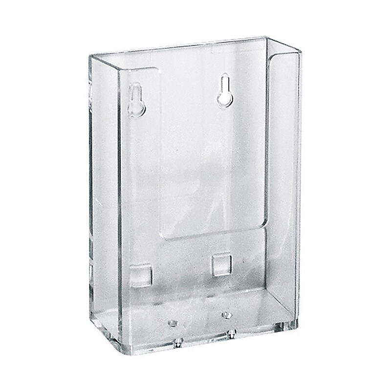 Azar Brochure Holder, 4.375" x 6.25", Vertical, Table Top, Clear, Acrylic, 10/Pack (252112-10PK) image 1