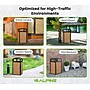 Alpine Industries Steel Outdoor Trash Can with Covered Top and Open Sides, 40 Gallon, Black/Stone, 2/Pack (ALP472-40-STO-2PK)~#|#~5A98ACBD-2E77-4C47-AE0B6B050B7F50FA_sc7