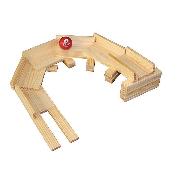 リンバスカンパニー　133ピース　キーキャップ&面ファスナーデスクマットセット KEVA Maple Plank Set, 50 Plank Set (MWA66001) | Staples