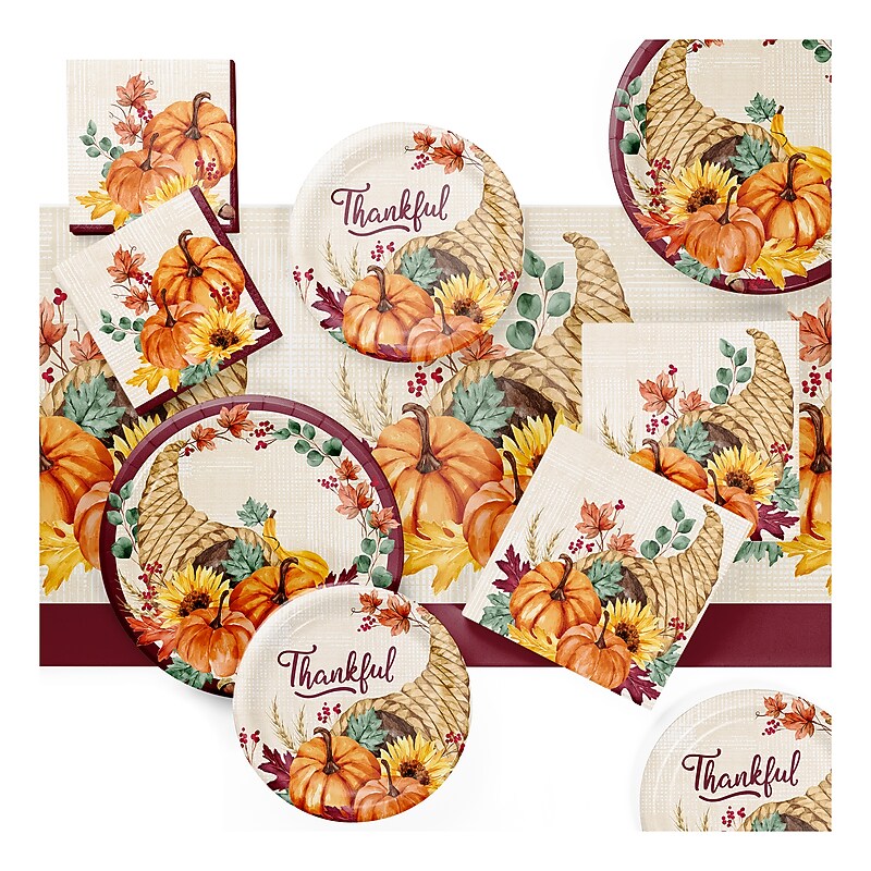 Say Hooray! Fall Feast Tableware Kit, Multicolored, 49/Pack (DTC9389E2A) image 1