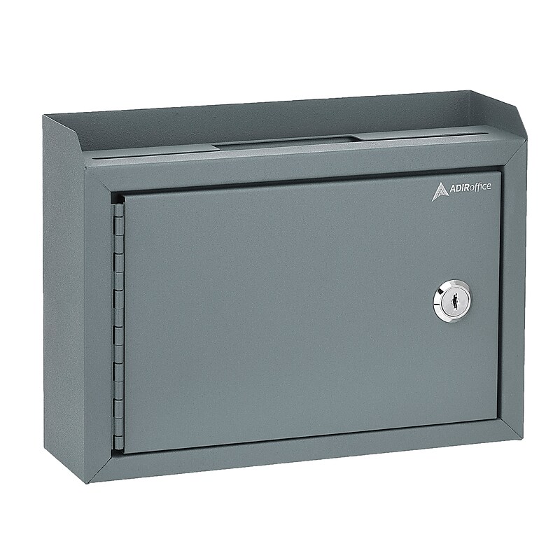 AdirOffice Steel Multipurpose Drop Box Interoffice Mailbox, Medium, Gray (631-02-GRY-PKG) image 1