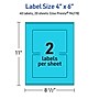 Avery Laser/Inkjet Multipurpose Rectangle Labels, 4" x 6", Bright Blue, 40/Pack (94278)~#|#~5A9EAE05-906B-4B73-93E0A0F356631243_sc7