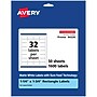 Avery Laser/Inkjet Multipurpose Labels, White, 32 Labels/Sheet, 50 Sheets/Pack (94226)~#|#~5AA20EAC-C956-44CF-8FDBA7932F42A911_sc7