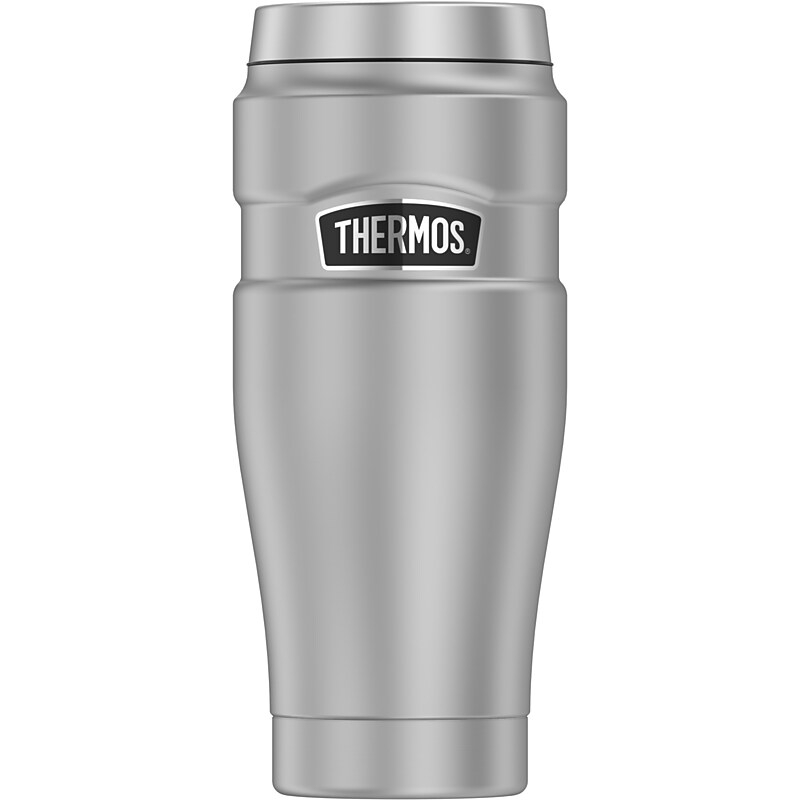 Thermos King Stainless Steel Vacuum Insulated Tumbler, 16 oz., Matte Stainless (EASK1005MSTRI4) image 1