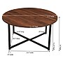 Household Essentials Jamestown 31.5"Dia. Laminate Round Coffee Table, Mid-Century Walnut/Black (8129-1)~#|#~5AAC757B-EB28-4EFD-A3E24E394E323A86_sc7