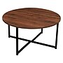 Household Essentials Jamestown 31.5"Dia. Laminate Round Coffee Table, Mid-Century Walnut/Black (8129-1)~#|#~5AAD3191-01E9-4002-B9D436D8E7111DA7_sc7