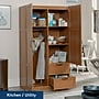 Sauder Select 71"H Storage Armoire with 4 Shelves, 2-Drawers, Highland Oak (420063)~#|#~5AAD3FB4-8D1C-4797-B55FE112D09EAC12_sc7