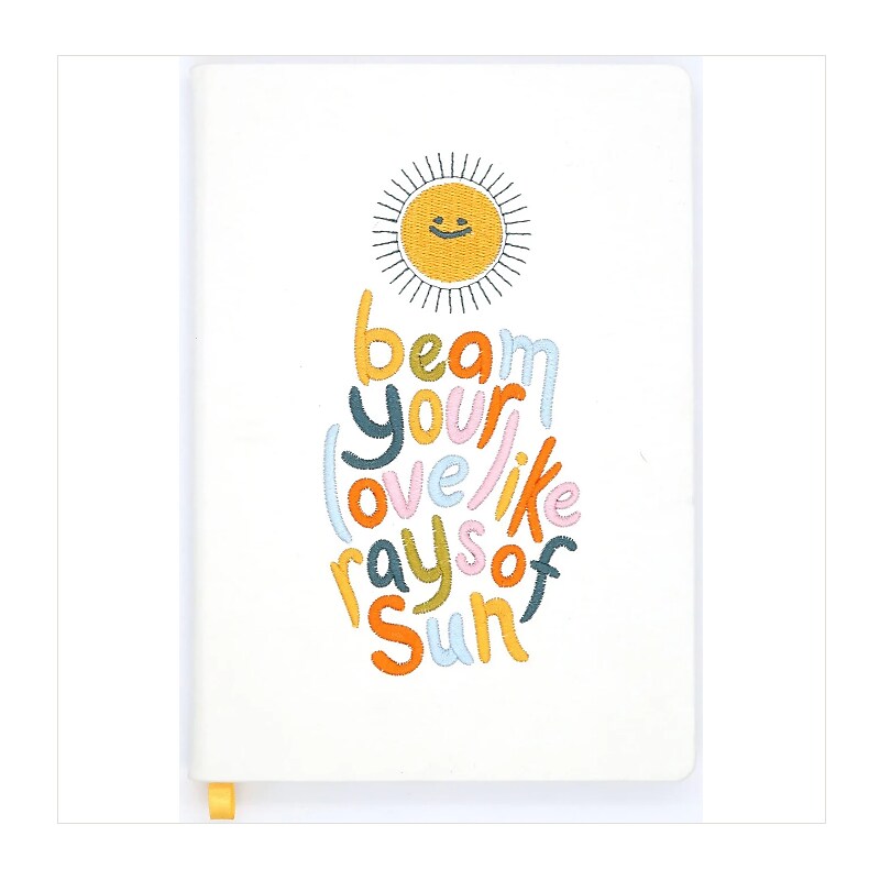 Denik Embroidered Beam Your Love Like Rays of Sun Journal, Multicolored, 144 Pages (AHBC1219L) image 1