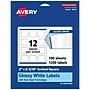 Avery Laser/Inkjet Multipurpose Labels, White, 12 Labels/Sheet, 100 Sheets/Pack (94124-WGP100)~#|#~5AC47ED8-3704-41C7-BE94B5C34F71C8B9_sc7