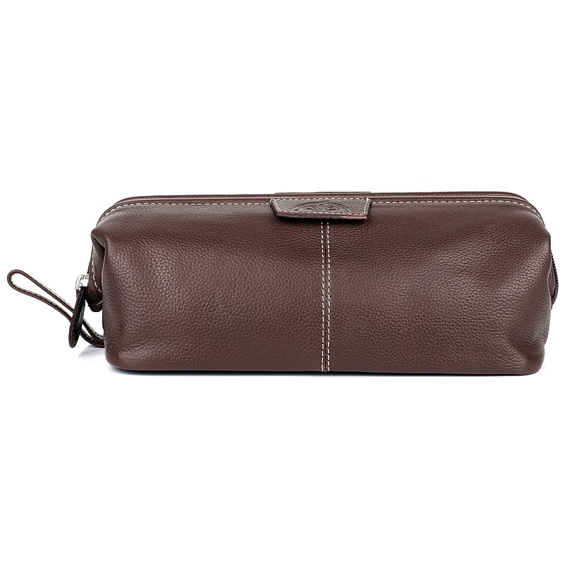DOPP Country Saddle 12" Leather Toiletry Bag, Water Resistant, Brown (08926.BR) image 1