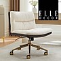 Elle Decor Ariana Armless Ergonomic Fabric Swivel Computer and Desk Chair, Cream (60121-CRM)~#|#~5ACA1F7C-269B-4812-A3277E0868259E7E_sc7